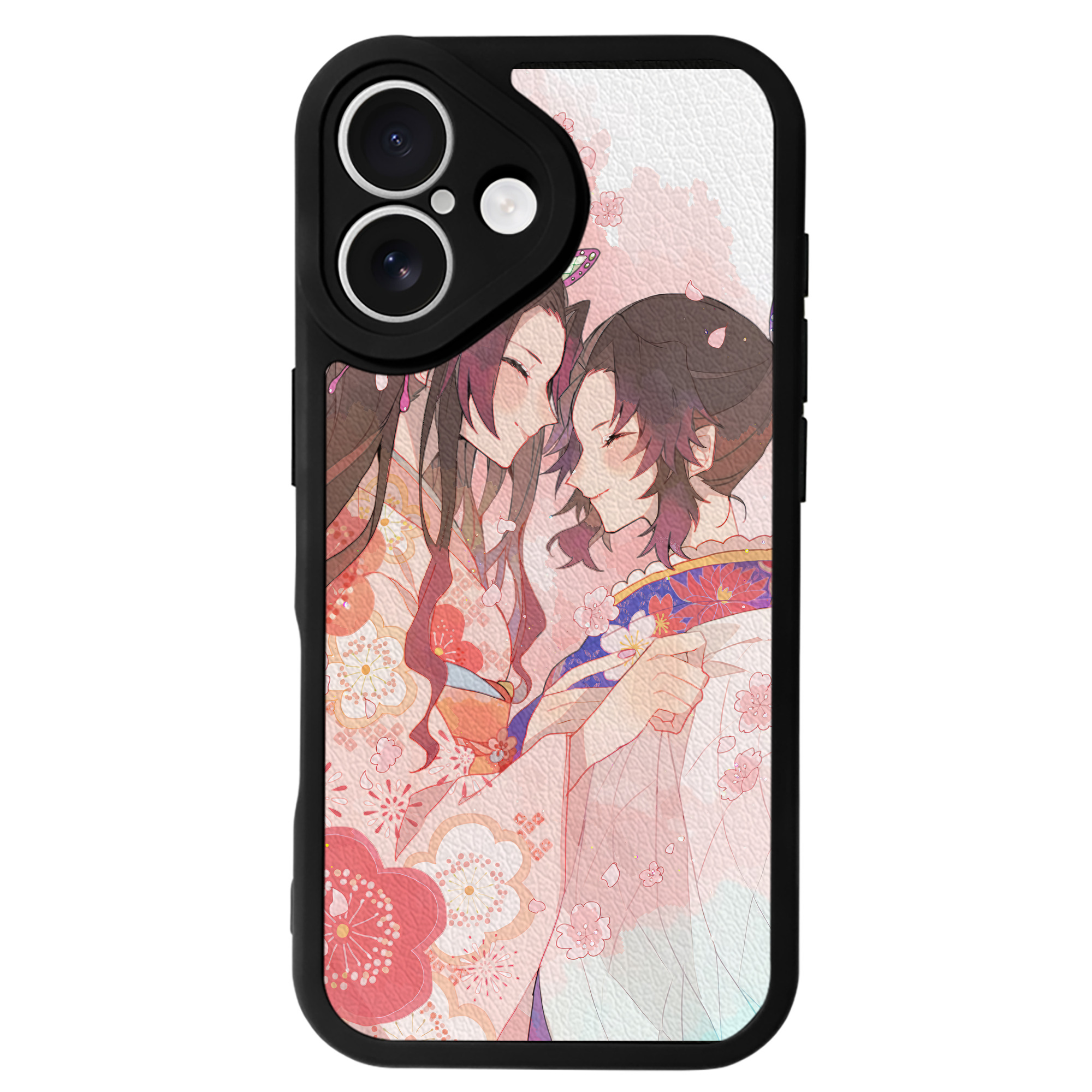（画像用） 鬼滅の刃（きめつのやいば）蟲柱-胡蝶 しのぶ／こちょう しのぶ Kochou Shinobu 【iPhone 16シリーズ対応】シリコンスマホケース（レザー調） 材質：シリコン